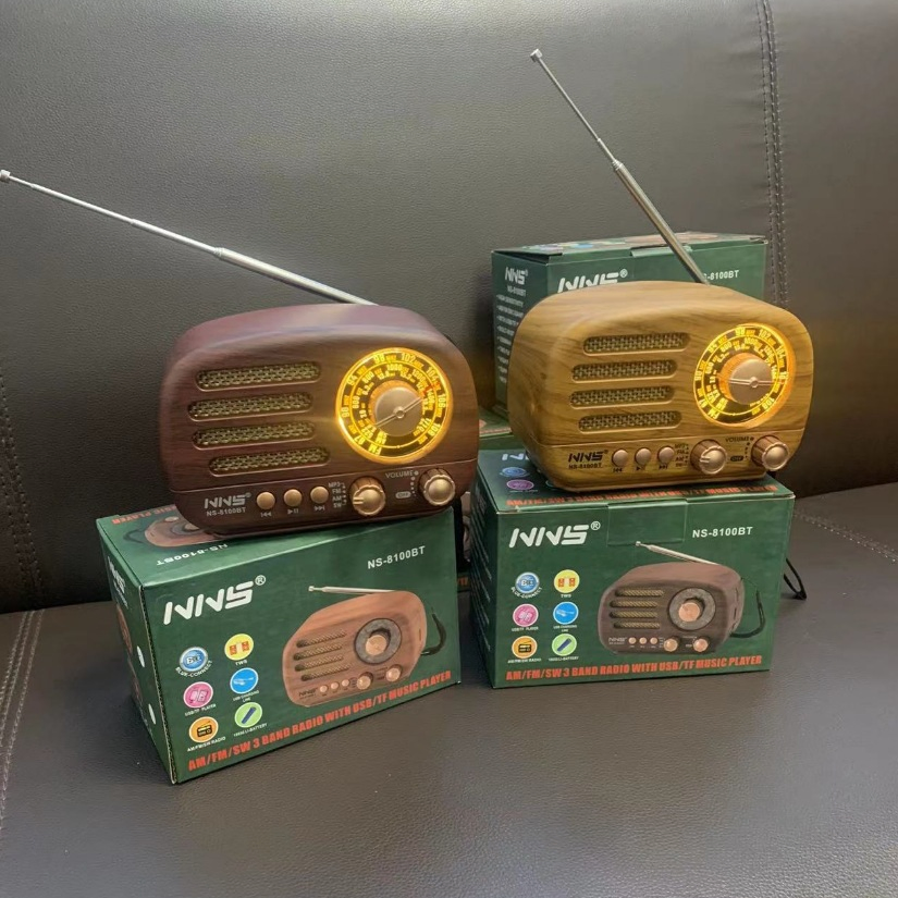 Ретро-радио NS-8100BT с Bluetooth, деревянный корпус