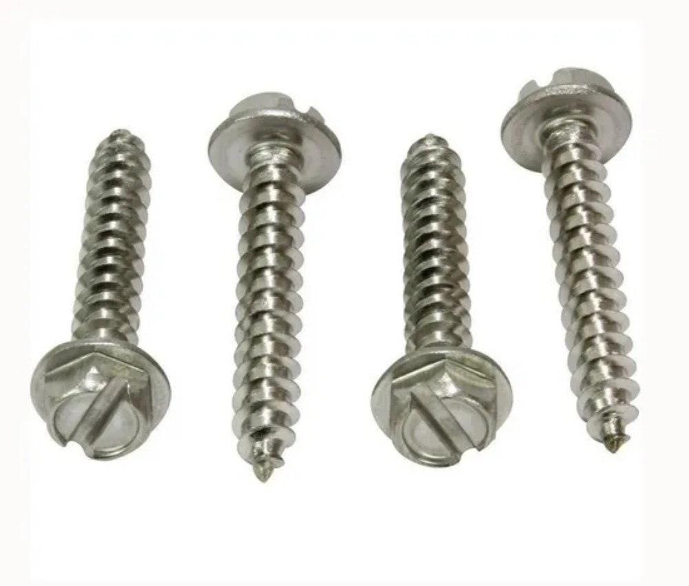 Zinc Plated Slotted Hex Washer Head Sheet Metal Screw