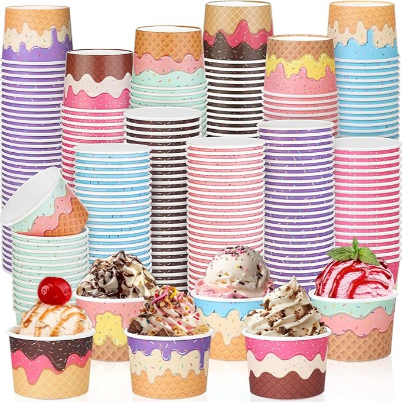 Brighthomey Paper Ice Cream Bowl 8 Oz Dessert Bowl