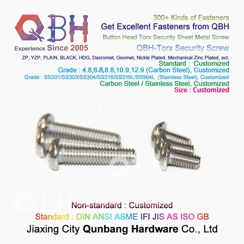 Qbh Custom Made Stainless Steel Button Head Torx Security Theft Proof Theft-Proof OEM ODM Sheet Metal Screw