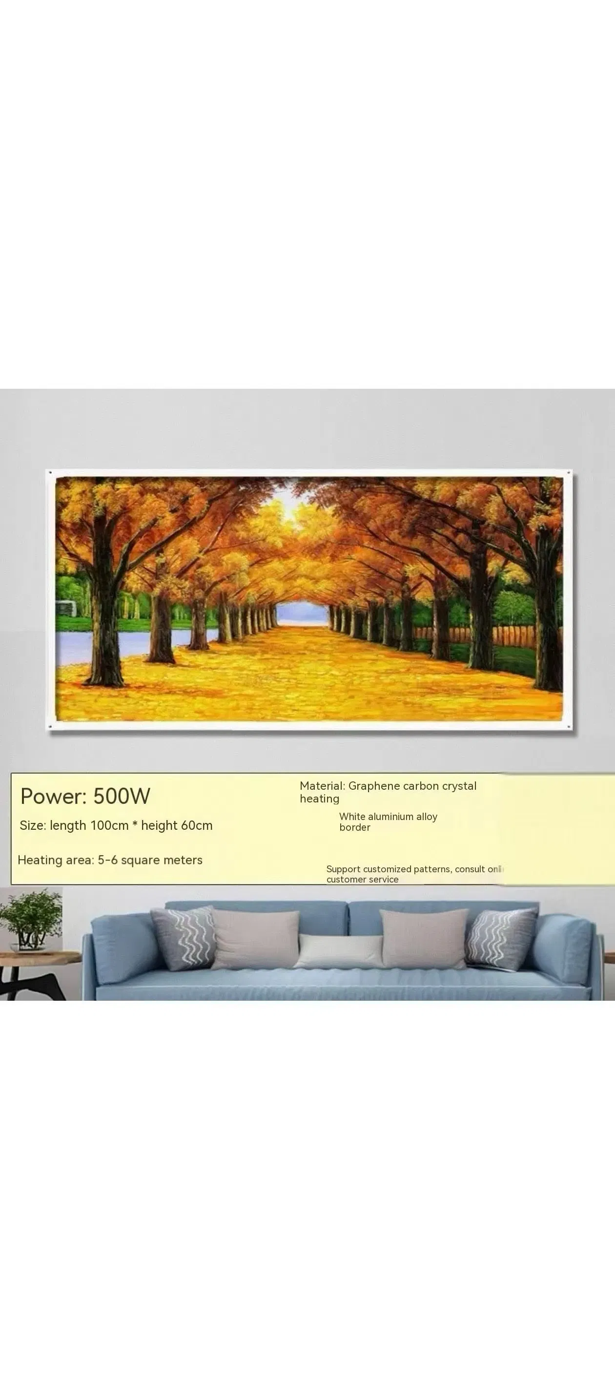 High Quality Heating Mural Remote Control Adjustable Thermostat Wall Panel Heater Look Like Pictures Infrared Heater