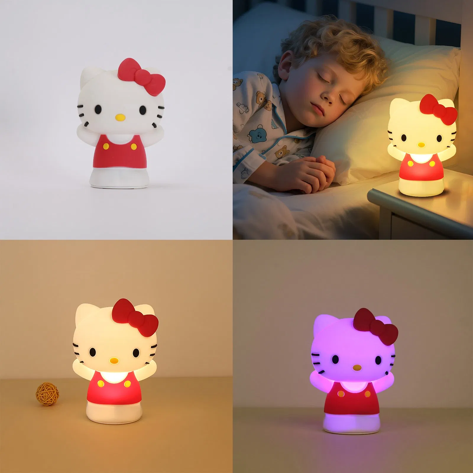 Силиконовая лампа-кошка D30 с изменением цвета