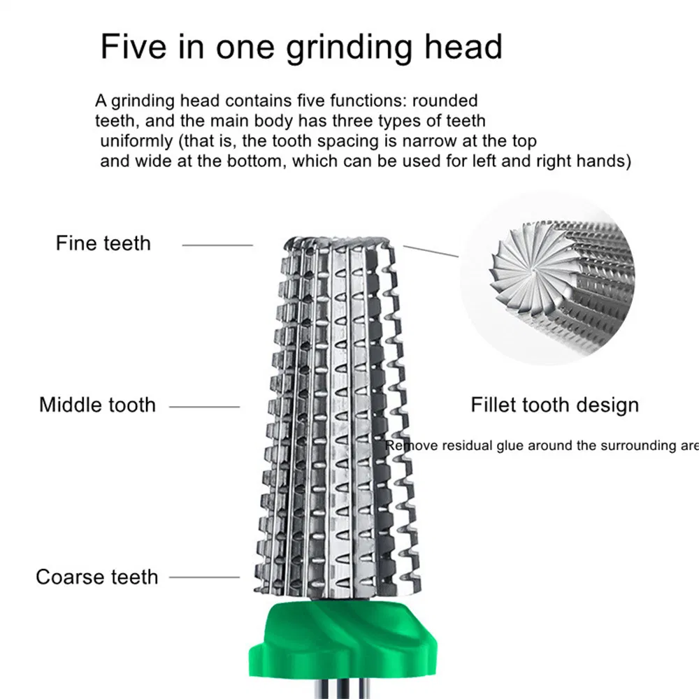 New Quick-Unloading Nail Polish Remover with High Quality and Universal 5-in-1 Nail Art Tungsten Steel Carbide Bits