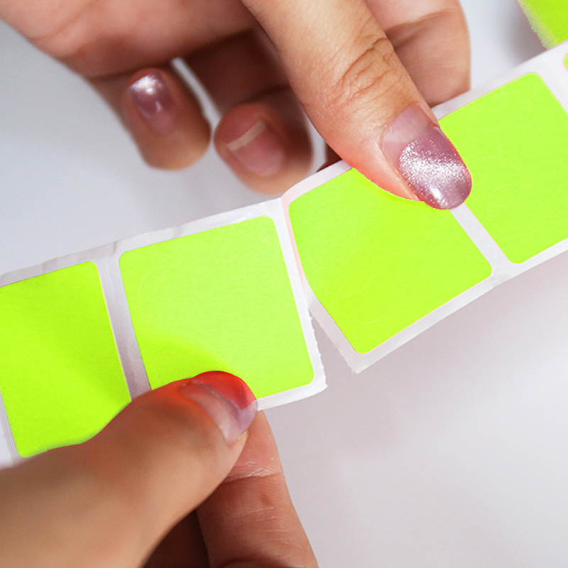 Jumbo Roll Self-Adhesive Label Material Yellow Green Fluorescent Thermal Paper