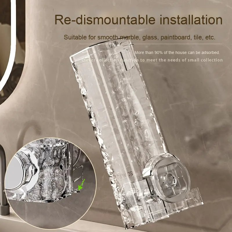 Square Plastic Hand Sanitizer Bottle Wall-Mounted Soap Dispenser Shower Gel Box