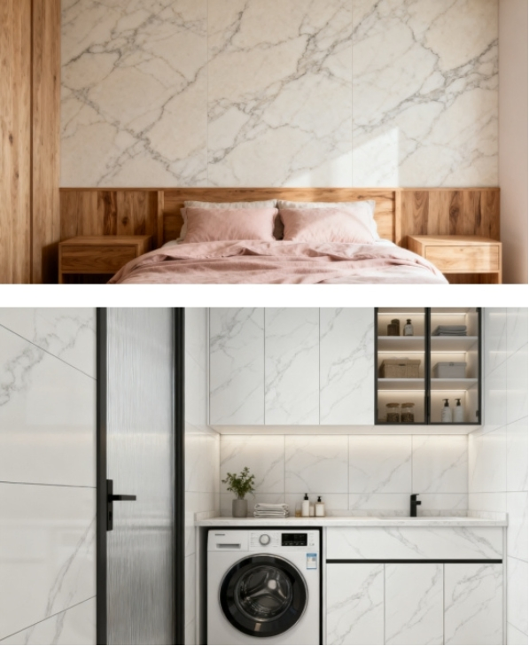 1220*2800/2900/3000mm High Glossy UV PVC Marble 3D Wall Sheet for Interior Decoration