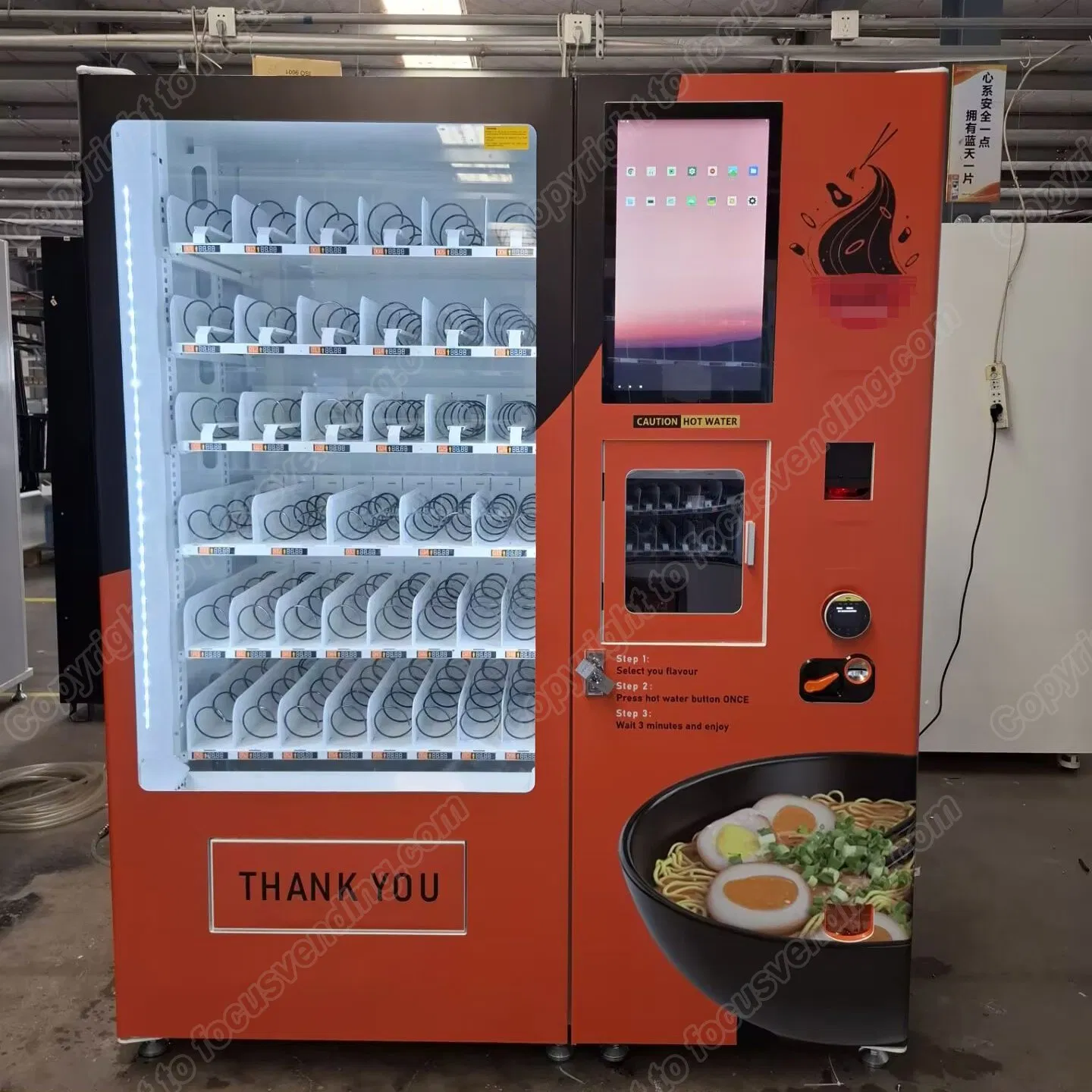 Instant Healthy Food Ramen Noodle Vending Machine by Google Pay