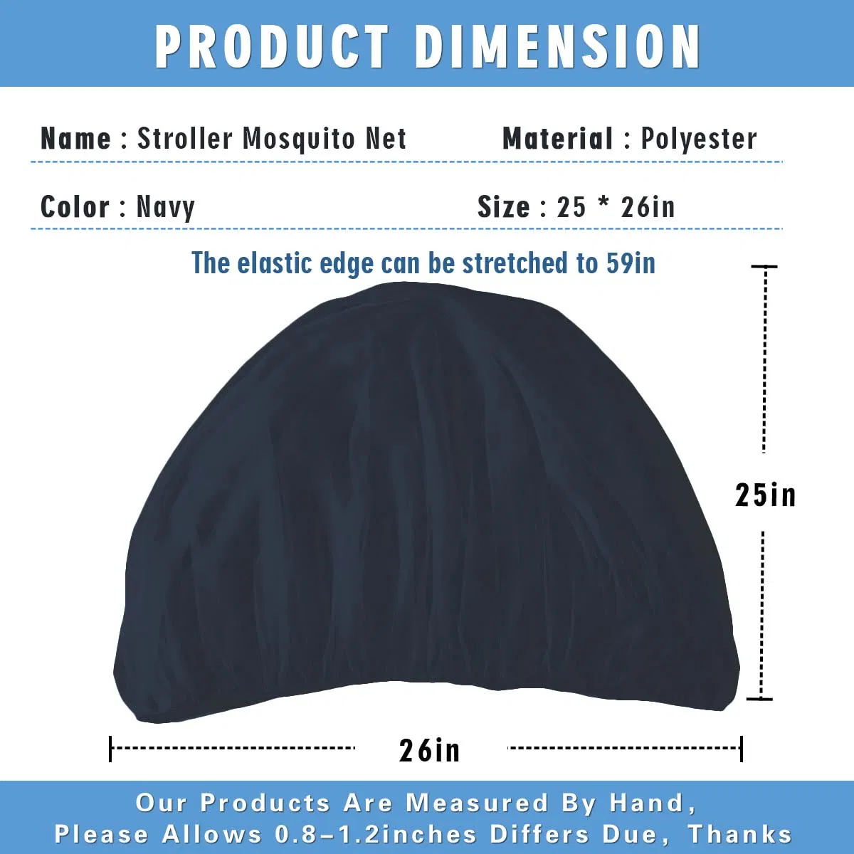 Navy Protective Stroller Mosquito Net Baby Stroller Portable Mosquito Net