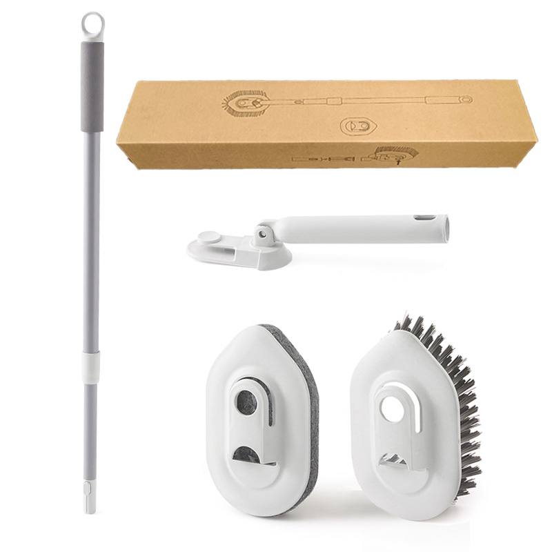 Long-Handle Grout and Tile Cleaner with Replaceable Brush Head