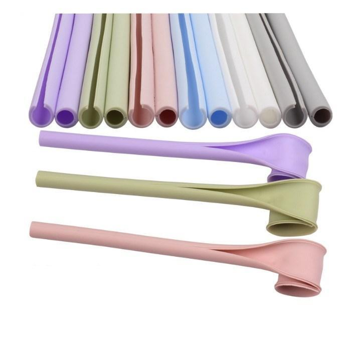 Multi Color Eco Friendly Straws Reusable Environmentally Foldable Drinking Silicone Straw