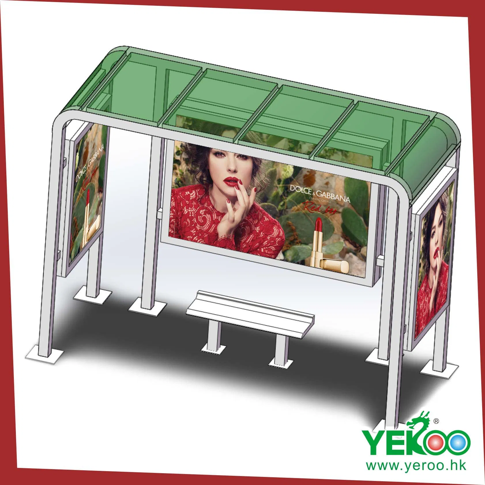 Outdoor Aluminum Alloy Bus Stop Shelter Factory
