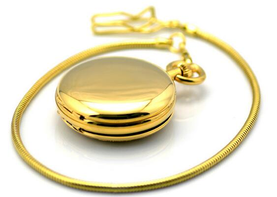 Customized Quality Japan Movement Gold Brass Pocket Watch for Man Woman Gifts