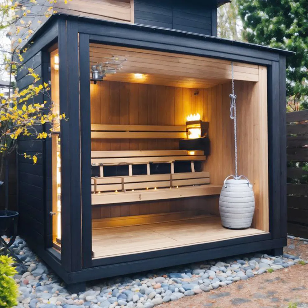 Уличная сауна для 4-6 человек из массива дерева