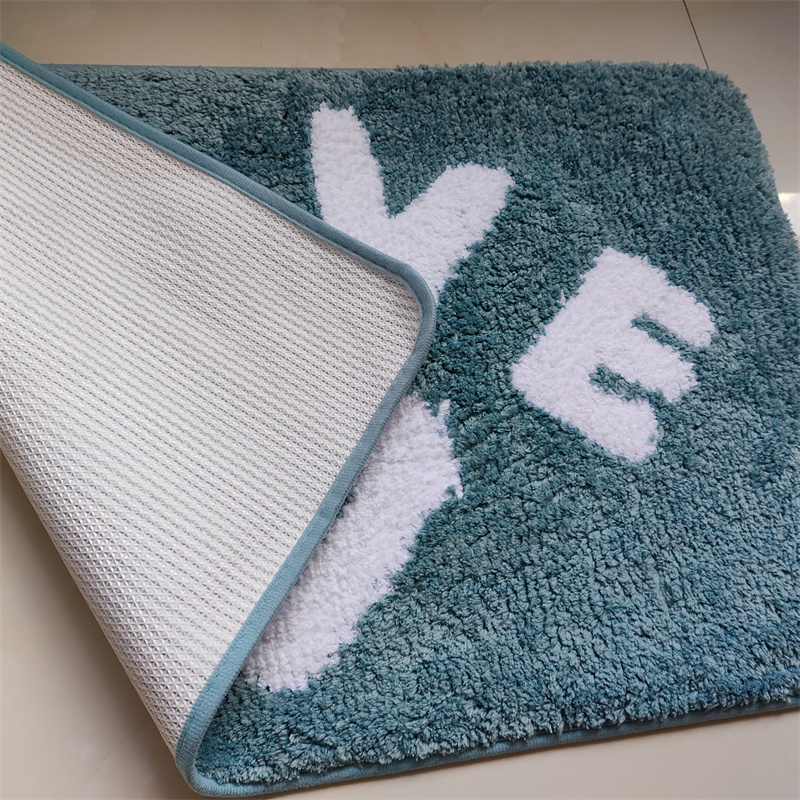 Shaggy Excellent Water Absorption Pure Color Bathroom Mat for Hotel Room