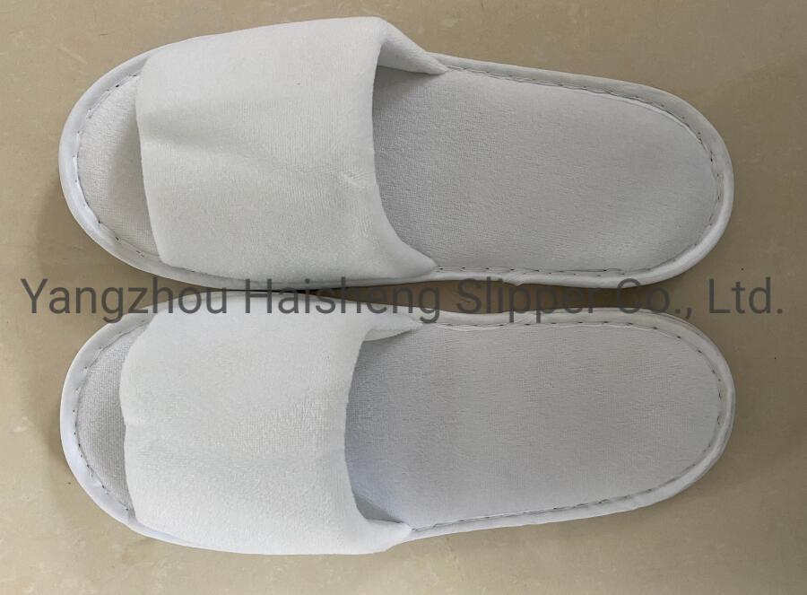 Hotel Resort and Inn Grey Waffle Opened Slipper with Embroidery Logo