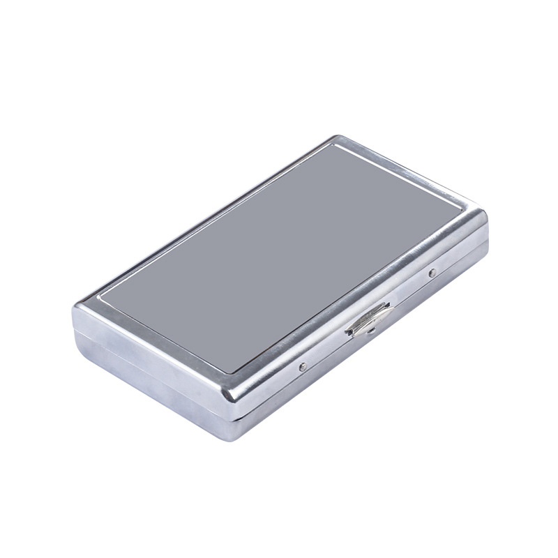 Ea530 Custom Engraved 14 Capacity Silver Leather Metal Zigarettenetui Zeit Tobacco Smoke Portable Luxury Cigarette Tin Case