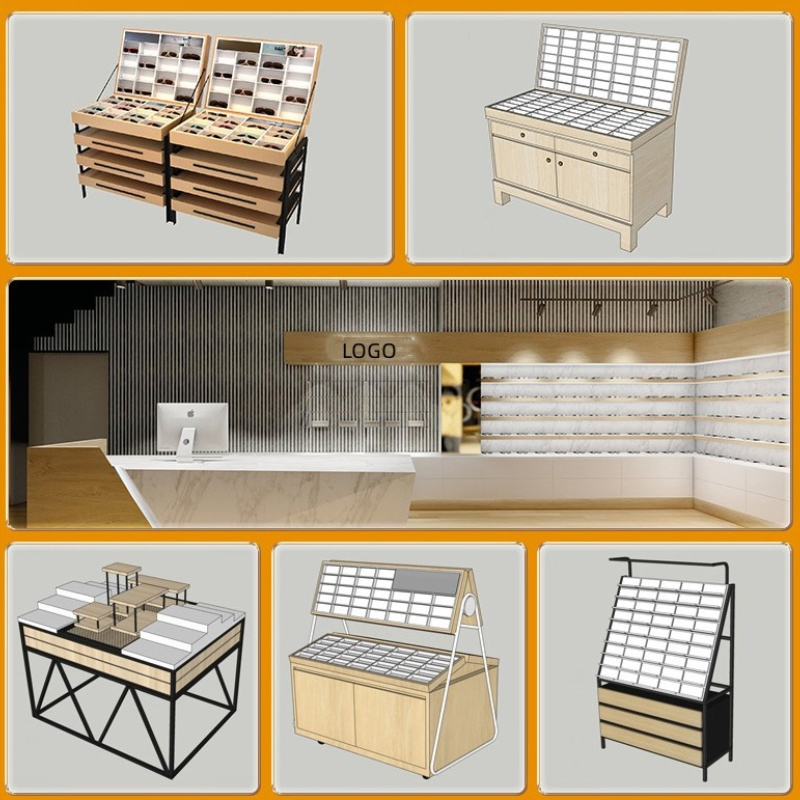 Optical Store Design Metal Shop Fitting Shop Display Furniture