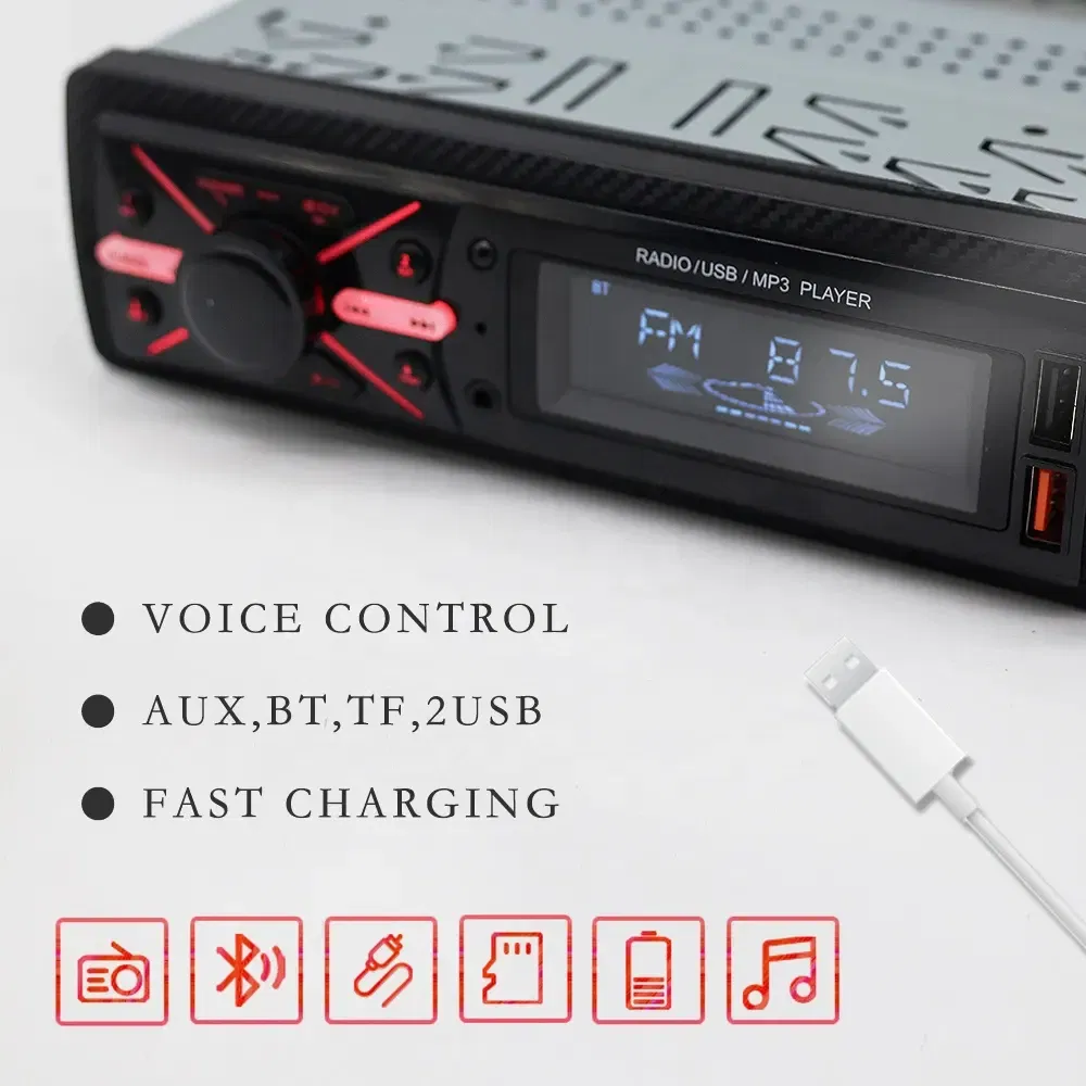 Low Price 950 Fixed Panel 7388IC Single DIN Wireless Handsfree Car MP3 Player Car Stereo