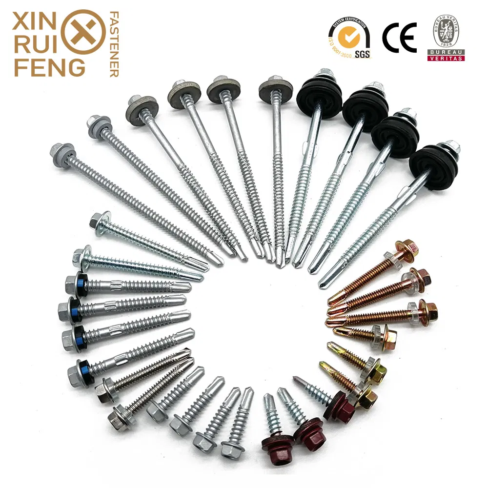 Zinc Plated Stainless Steel Ruspert Bi-Metal Hex Head Self Drilling Screw Bottom Price