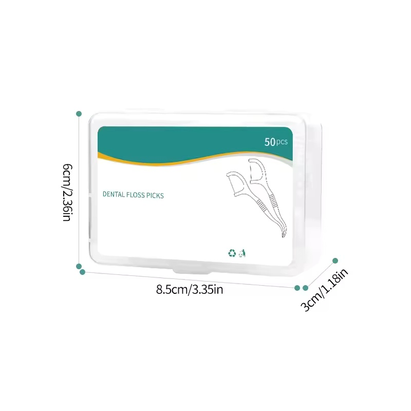 Disposable Dental Products Ultra-Fine Dental Floss Sticks 50-Count Box Customizable Logo Toothpicks