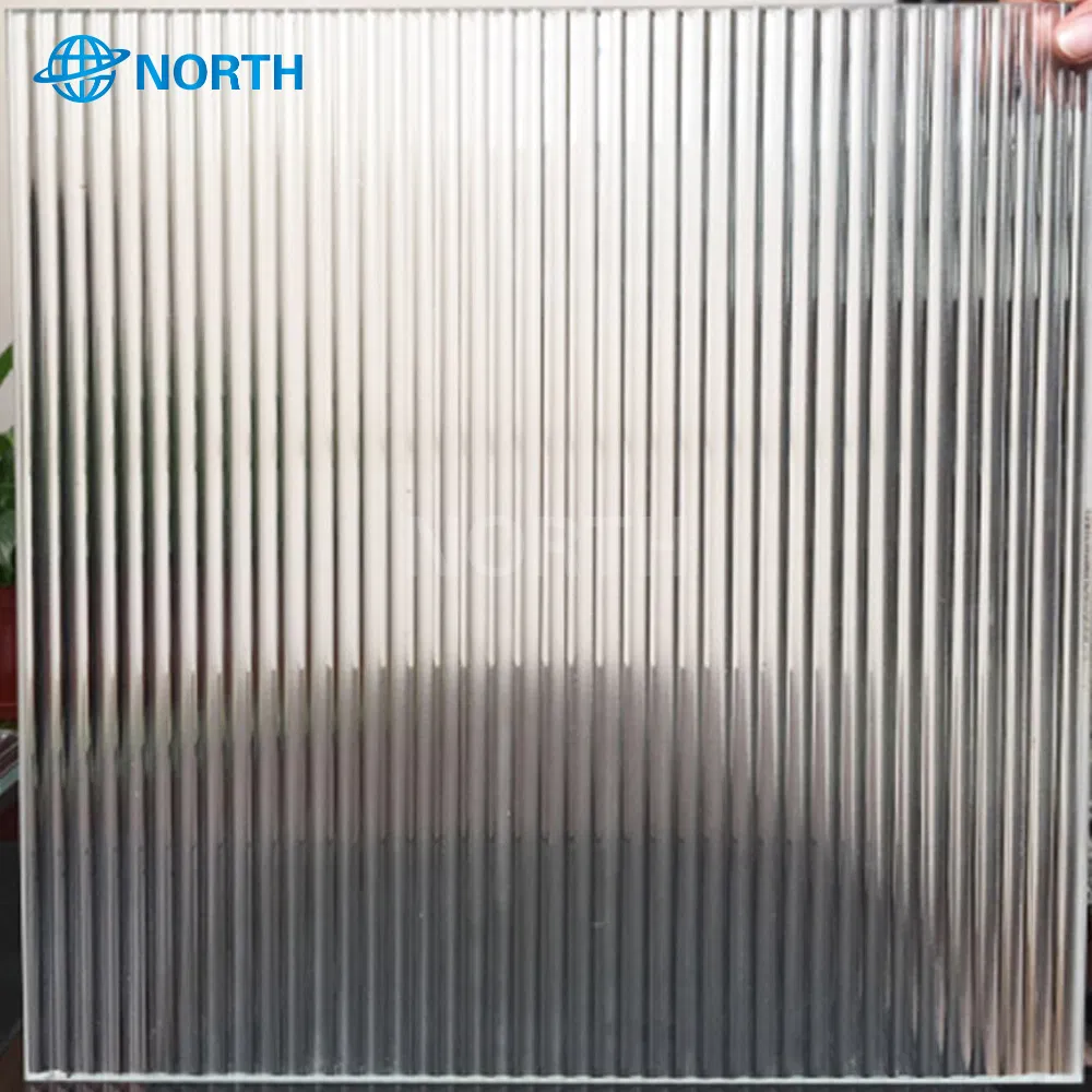 4mm 5mm 6mm 8mm Low Iron Toughened Obscure Glass Broad Reeded Patterned Glass for Bathroom