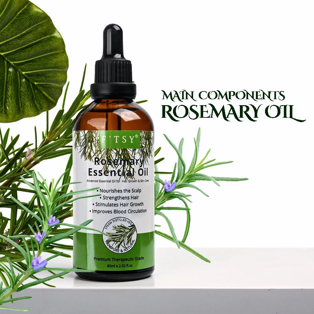 Private Label Rosemary Hair Growth Oil with Castor Oil Reduce Hair Loss Hair Care Essential Oil