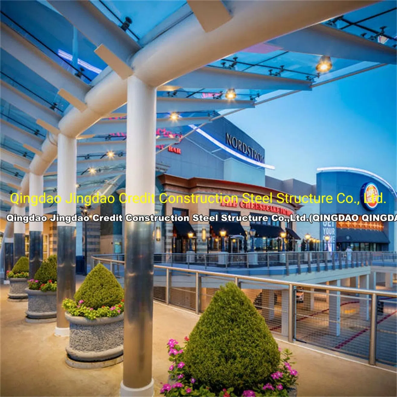 Glass Curtain Wall Steel Frame and Glass Facade High Rise