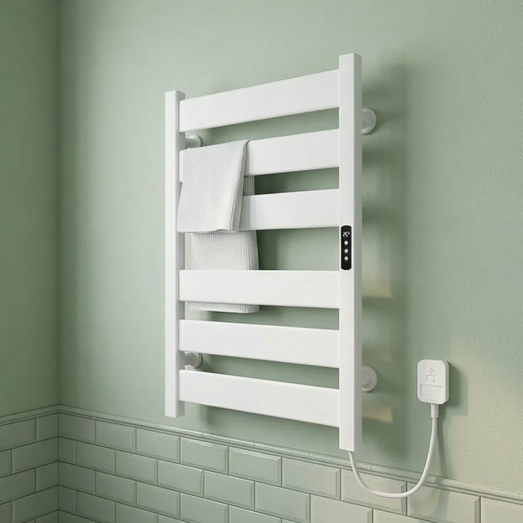 Towel Warmer Rack Heated Towel Rack for Bathroom Wall-Mounted Heating Rods, with Timer and Temperature Adjustment