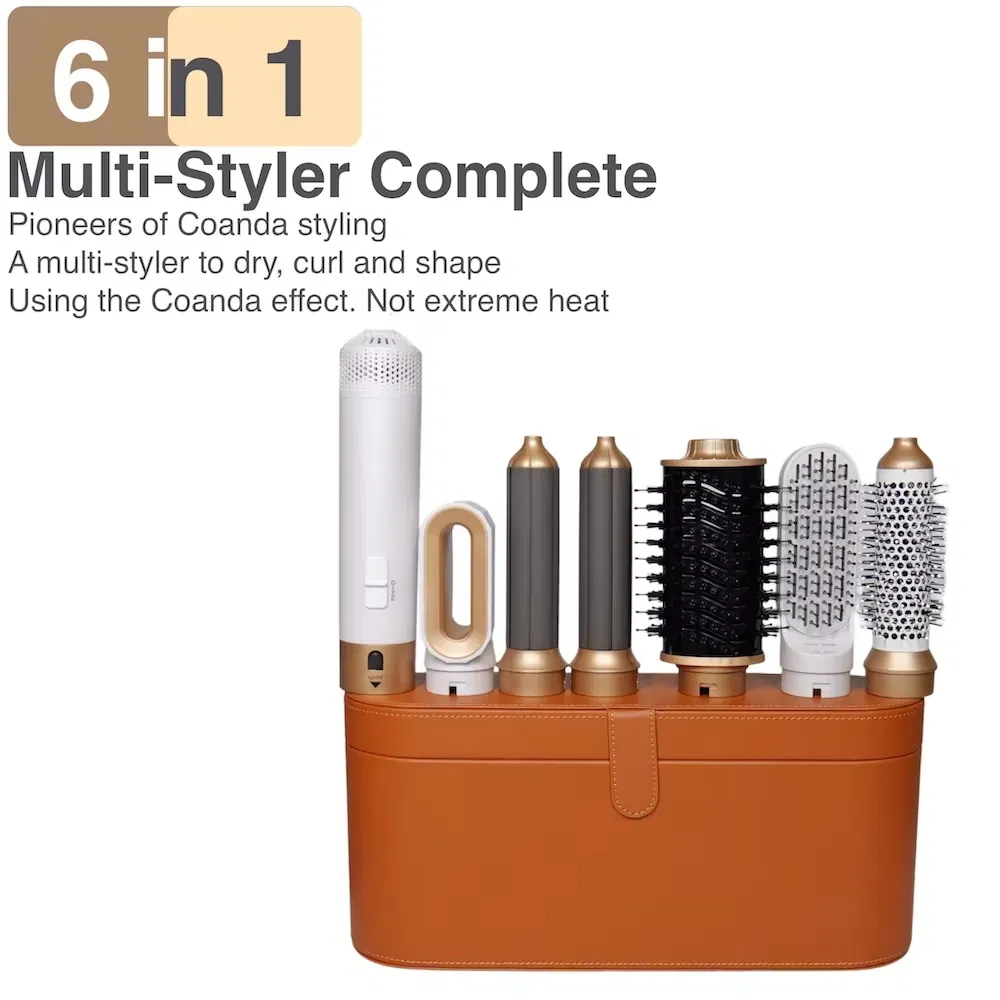 6-in-1 Multifunctional Hair Styling Tool: Hot Air Comb, High-Speed Hair Dryer Curling Iron Straightener & Brush1000W Professional One-Step Styler