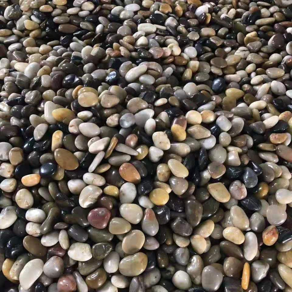 Natural Stone Pebbles Mix Color High-Polish for Garden Fish Tank Decorations