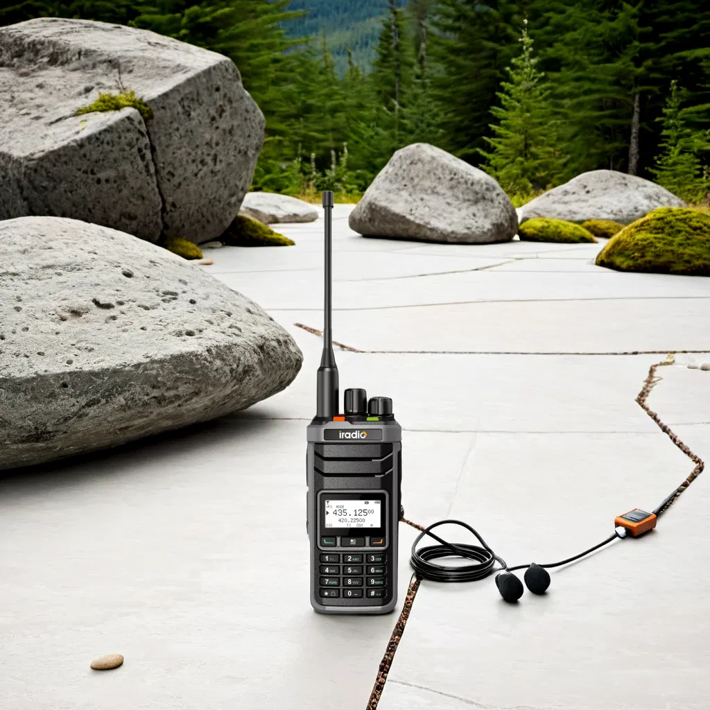 Iradio Walkie Talkie R-5000 Dual Band Handheld Two-Way Radio with Noaa and Air Band Rx