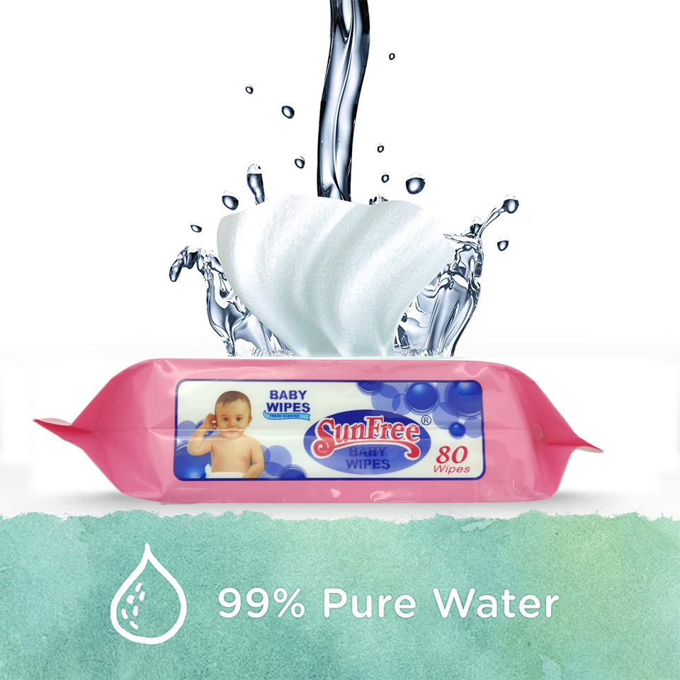 Disposable Cleaning Wet Tissue Non-Woven Alcohol Free Skincare Baby Wipes