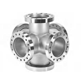 SS304/SS316L High Vacuum Pipe-Fittings CF16-CF100 Equal 6-Way Cross Rotatable/Fixed Flanges Thru Holes
