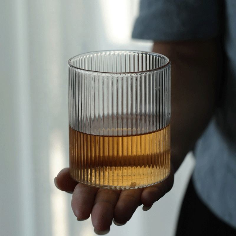 Стеклянная чашка с рифлением, 250/350 мл