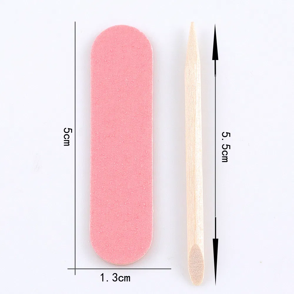 Wholesale Mini Professional Manicure Supplies Set Disposable Nail Art File Buffer Kit with Cuticle Wooden Stick