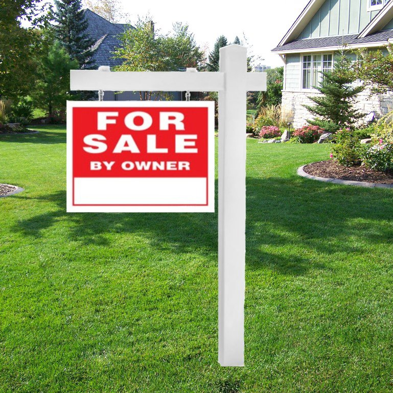 PVC Vinyl Real Estate Sign Post White Yard Aluminum Sign Post