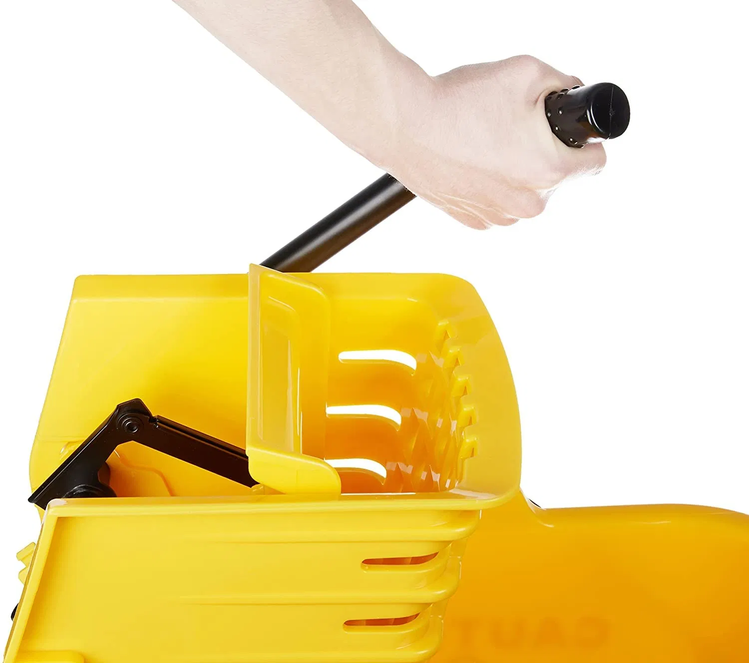 Factory Wholesale Yellow Plastic Combination Multi-Function Wheeled Commercial Mop Bucket