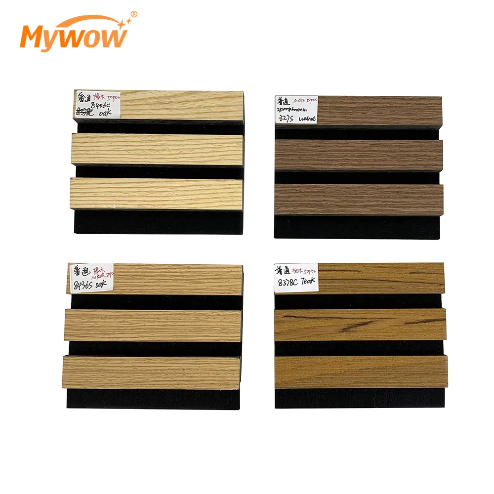 MDF Decorative Building Material Ceiling Panel Veneer Finish Slatted Acoustic Panel Soundproof Acoustic Wooden Slat Panel
