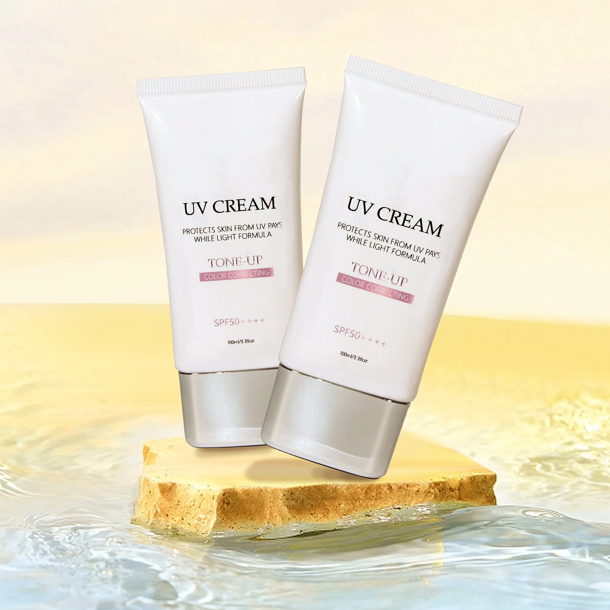 SPF 50 PA+++ Pink Sun Cream Reef Safe Tined Sunscreen Cream UVA/UVB Protection Sunscreen