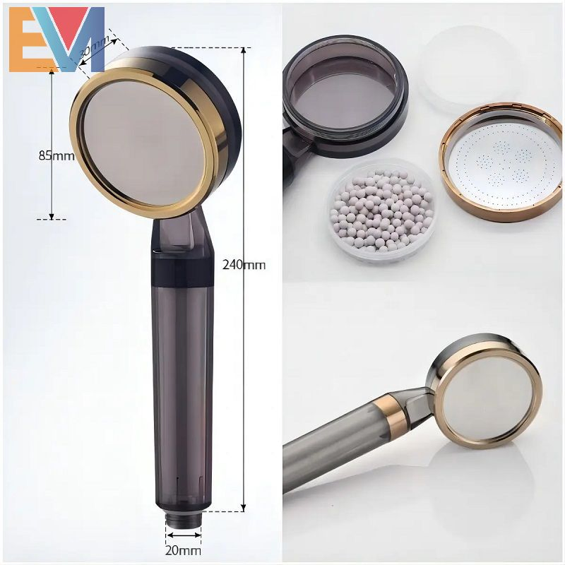 High Pressure SPA Hand Filter Shower Head Removal Sediment Chlorine Bathroom Clear Water Saving Showerhead