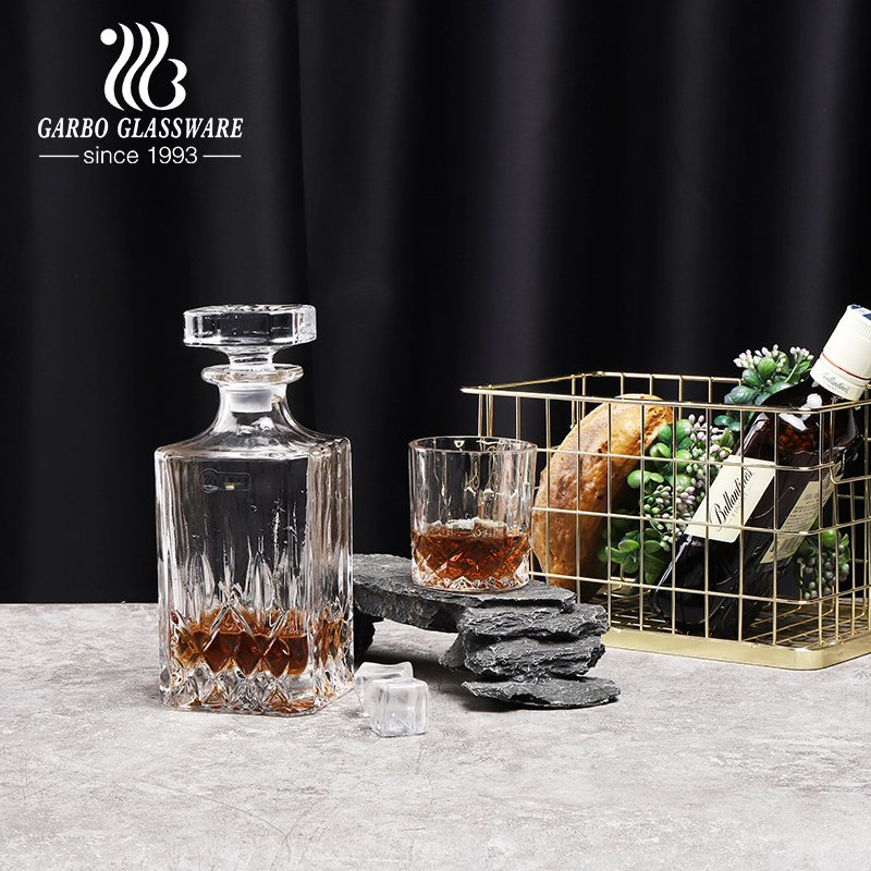 1decanter+2 Tumblers Glass Decanter Set Whiskey Decanter Set Crystal Wine High-End
