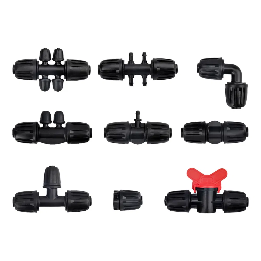 Cross Atomizing Four-Way Sprinkler Garden Greening Cooling Humidification Spray Irrigation Sprinkler 6mm Gray Black
