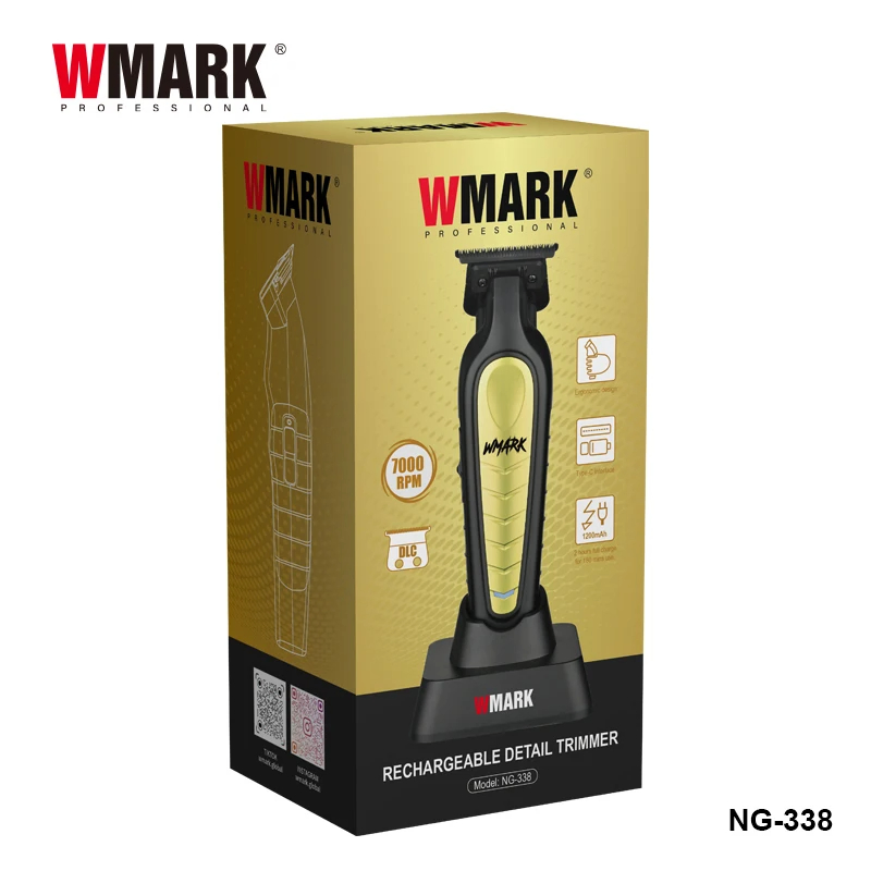 Wmark Ng-338 Wholesale 7000rpm Professional Barber Hair Trimmer Dlc Blades and Ceramic Blades Cordless Hair Trimmers for Salon