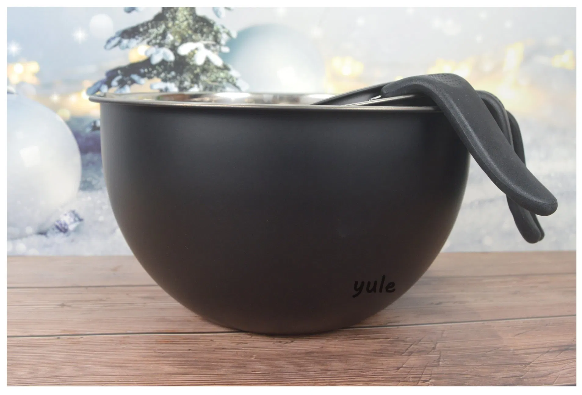 USA Holiday Present 3 PCS 1.5/3.0/5.0qt Food Grade Material Salad Bowl with Handle Stainless Steel Mixing Bowls Set