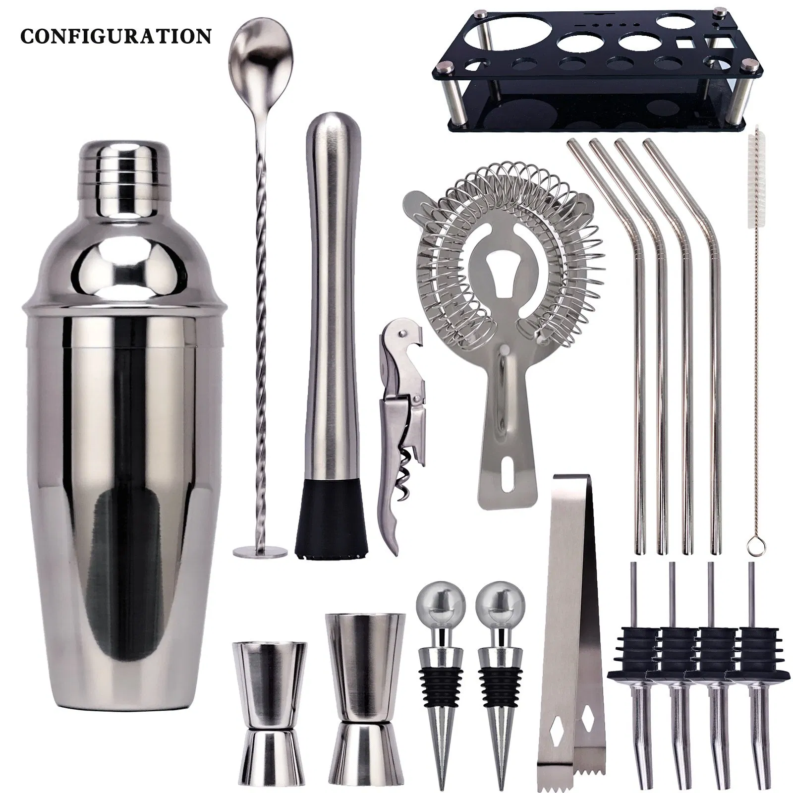 Барный набор Bartender Kit 20 предметов со стойкой
