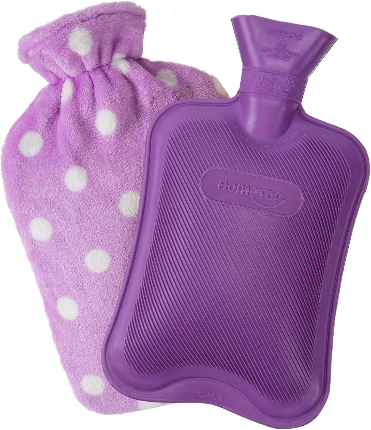 Premium Classic Rubber Hot Water Bottle with Cover 2L PVC Hot Water Bag for Neck