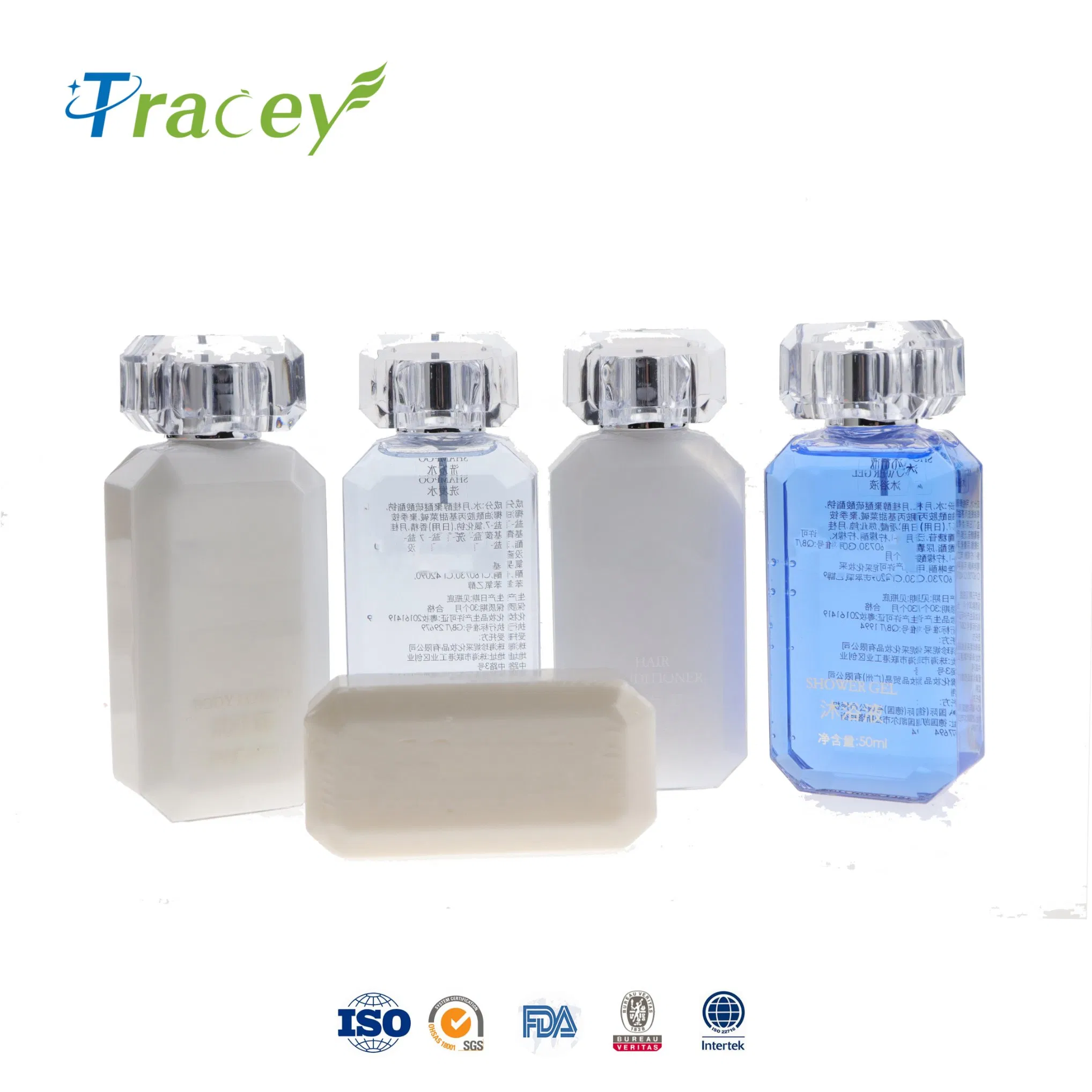 40ml Luxury Hotel Shampoo/Bath&Shower Gel, Customized Crystal Cap Bottled Cosmetic for Travel / Motel Bathroom Toliet Liquid