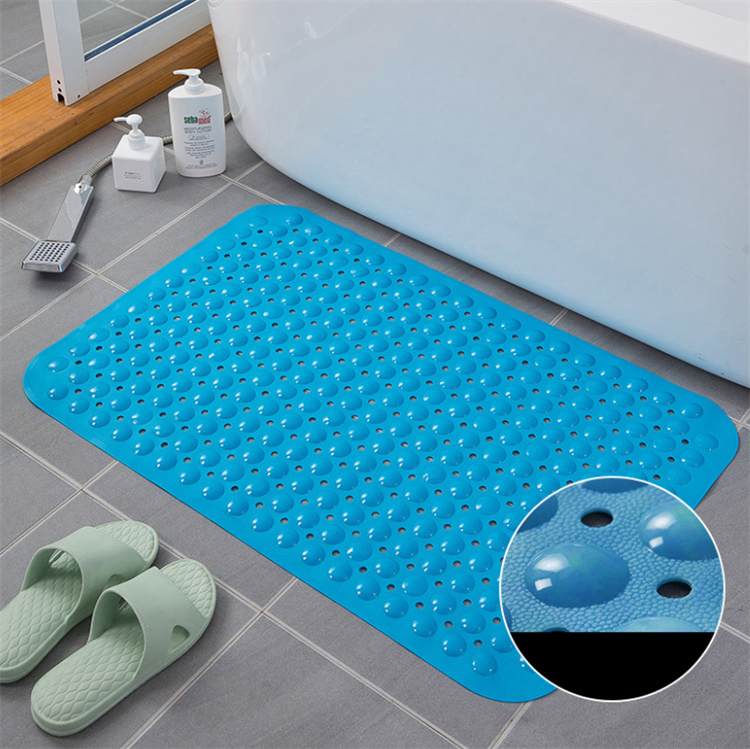 Household PVC Non Slip Anti Ship Large Bath Mat Safety Suction Cup Bathroom Shower Mat