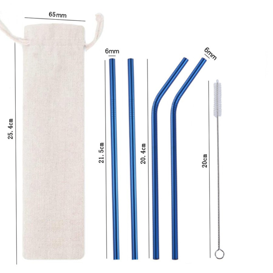 Customization 304 Stainless Steel Straw Set with Brush for Gift