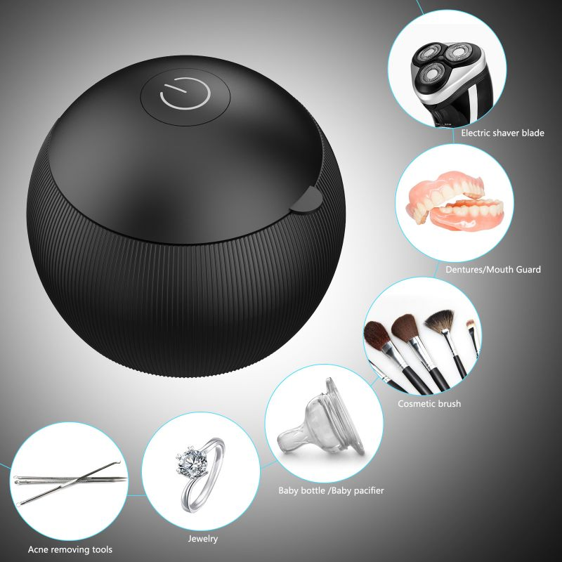 Portable Ultrasonic Cleaning Machine Heating and Drying Denture UV Ultrasonic Cleaner Retainer Machine for Jewelry Ring Diamond
